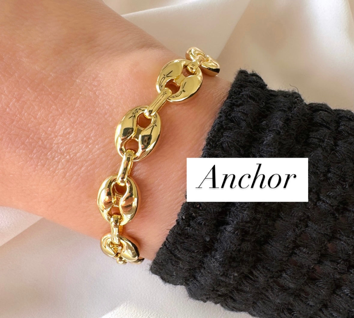 24k Gold Filled Chunky Paperclip Link Chain Bracelets for Layering - Christmas Gift for Women