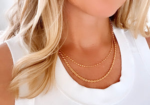 Gold Filled Layering Chain Necklaces for Women Minimalist Necklace Rope Chain Thick Paperclip Dot Chain Everyday Necklace Christmas Gifts