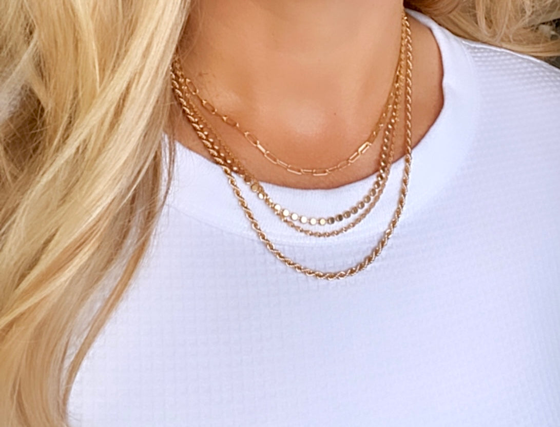 Gold Filled Layering Chain Necklaces for Women Minimalist Necklace