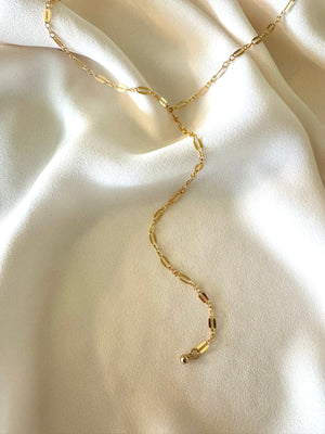 Gold Filled Dainty Lariat Y Necklace - Minimalist Jewelry for Women