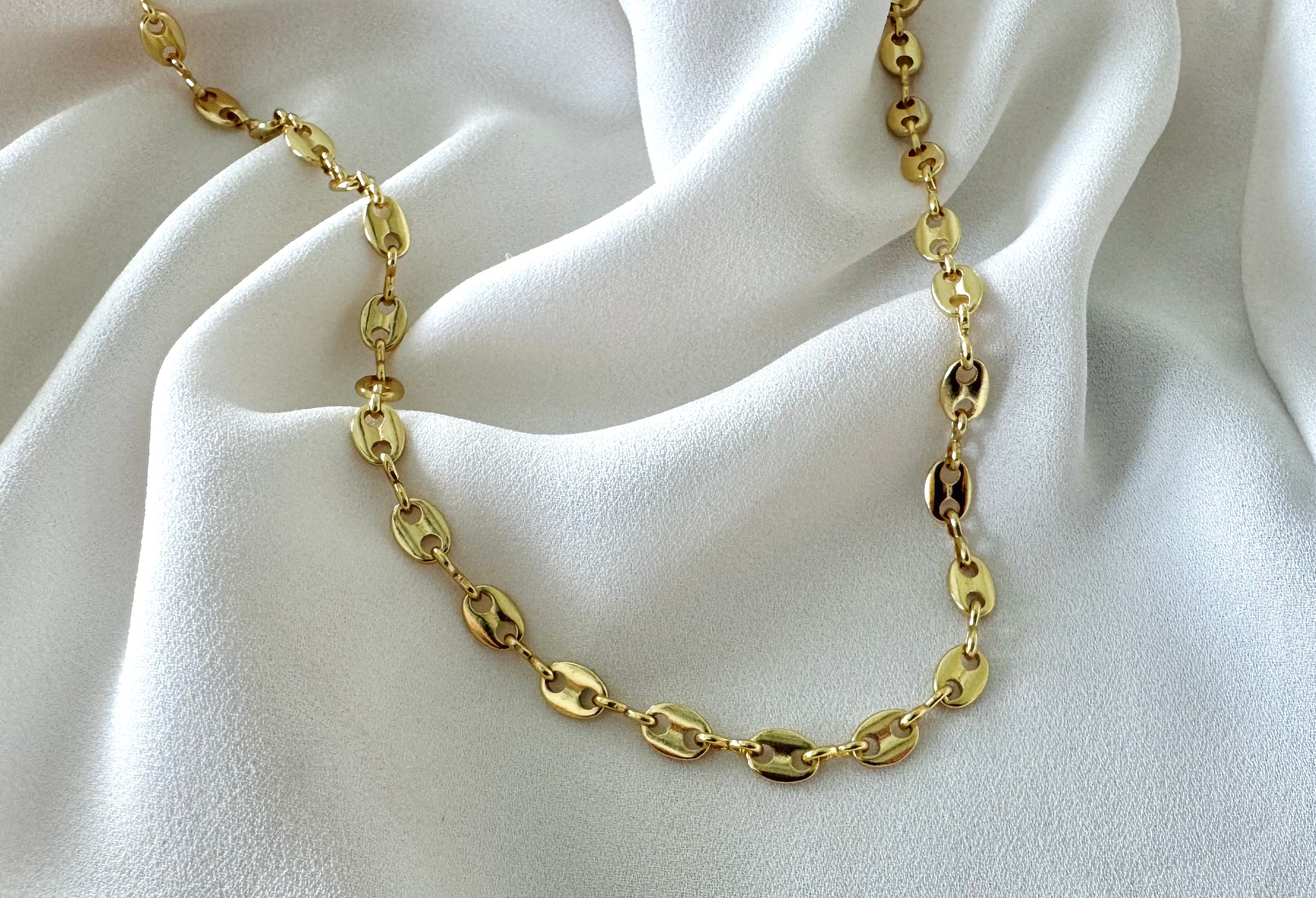 Gold Filled Dainty Mariner Chain Link Necklace