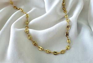 Gold Filled Dainty Mariner Chain Link Necklace