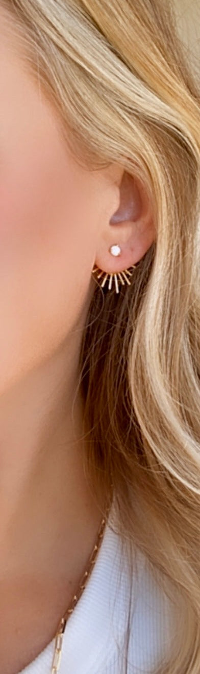 Opal Earring Jackets - October Birthstone Earrings Gift Idea