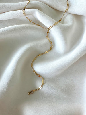 Gold Filled Dainty Lariat Y Necklace - Minimalist Jewelry for Women