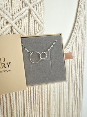 Dainty Linked Circles Pendant Necklace - Sterling Silver or Gold Filled