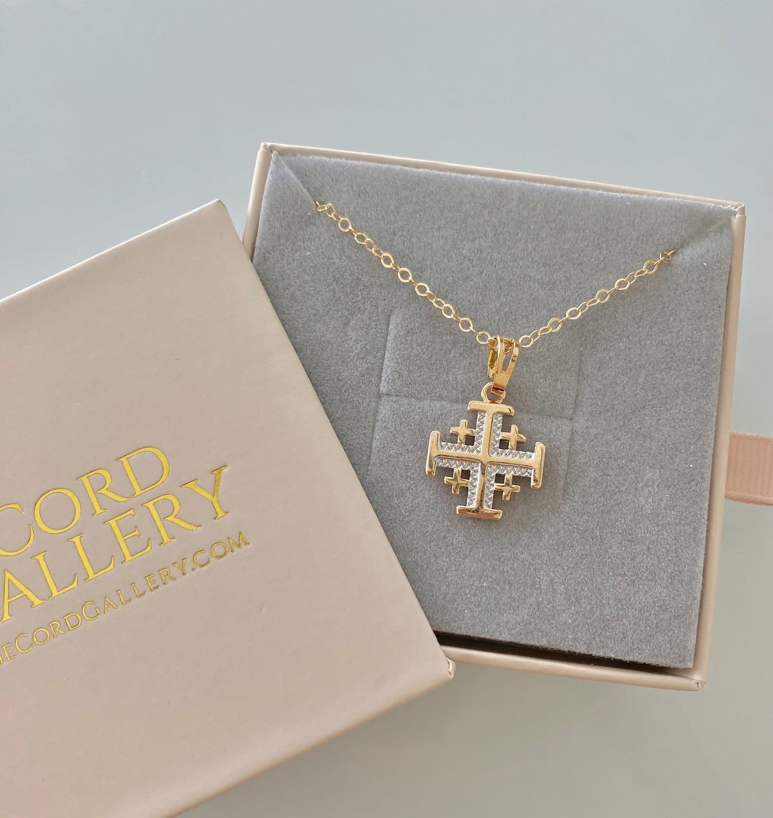 Gold Filled Layered Jerusalem Cross Necklace