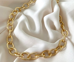 Gold Filled Chunky Oval Link Chain Necklace - Statement Necklace