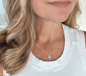 Dainty Sterling Silver Cross Pendant Necklace - Gift Idea