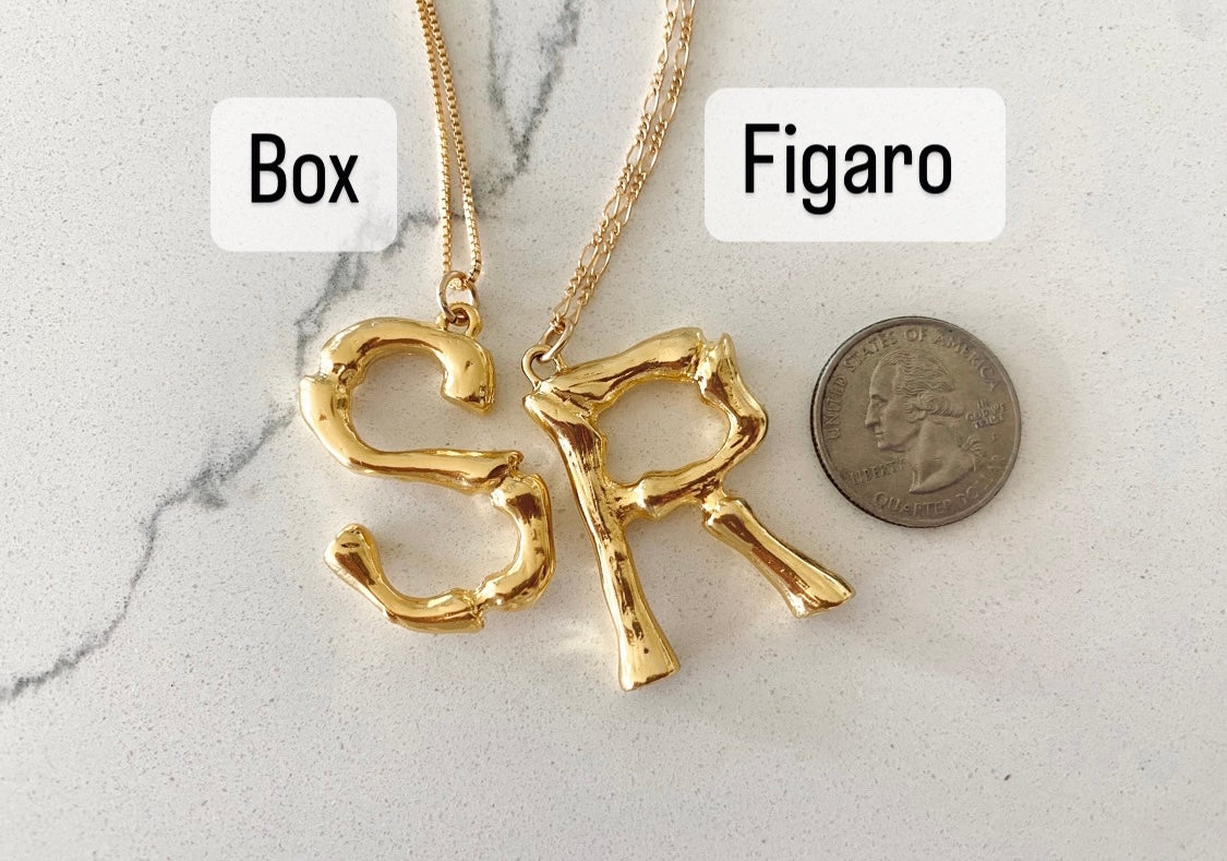 Chunky Rolo Initial Necklace