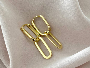 Gold Filled Chain Link Earrings Chunky Links Earrings Large Gold Chain Earrings Oblong Hoops Christmas Gift Minimalist Jewelry Luxe Earrings