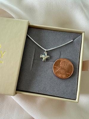 Dainty Sterling Silver Cross Pendant Necklace - Gift Idea