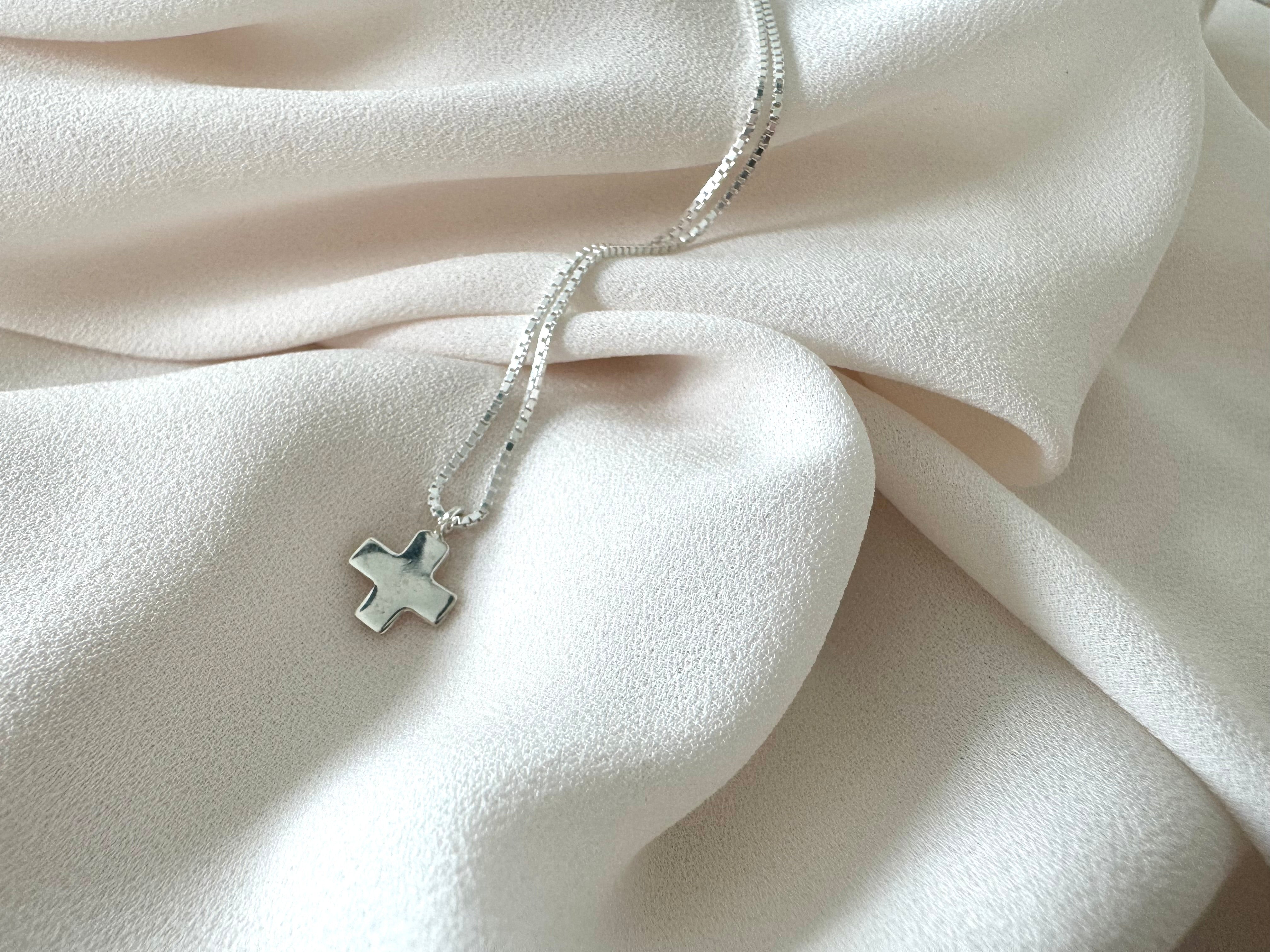 Dainty Sterling Silver Cross Pendant Necklace - Gift Idea