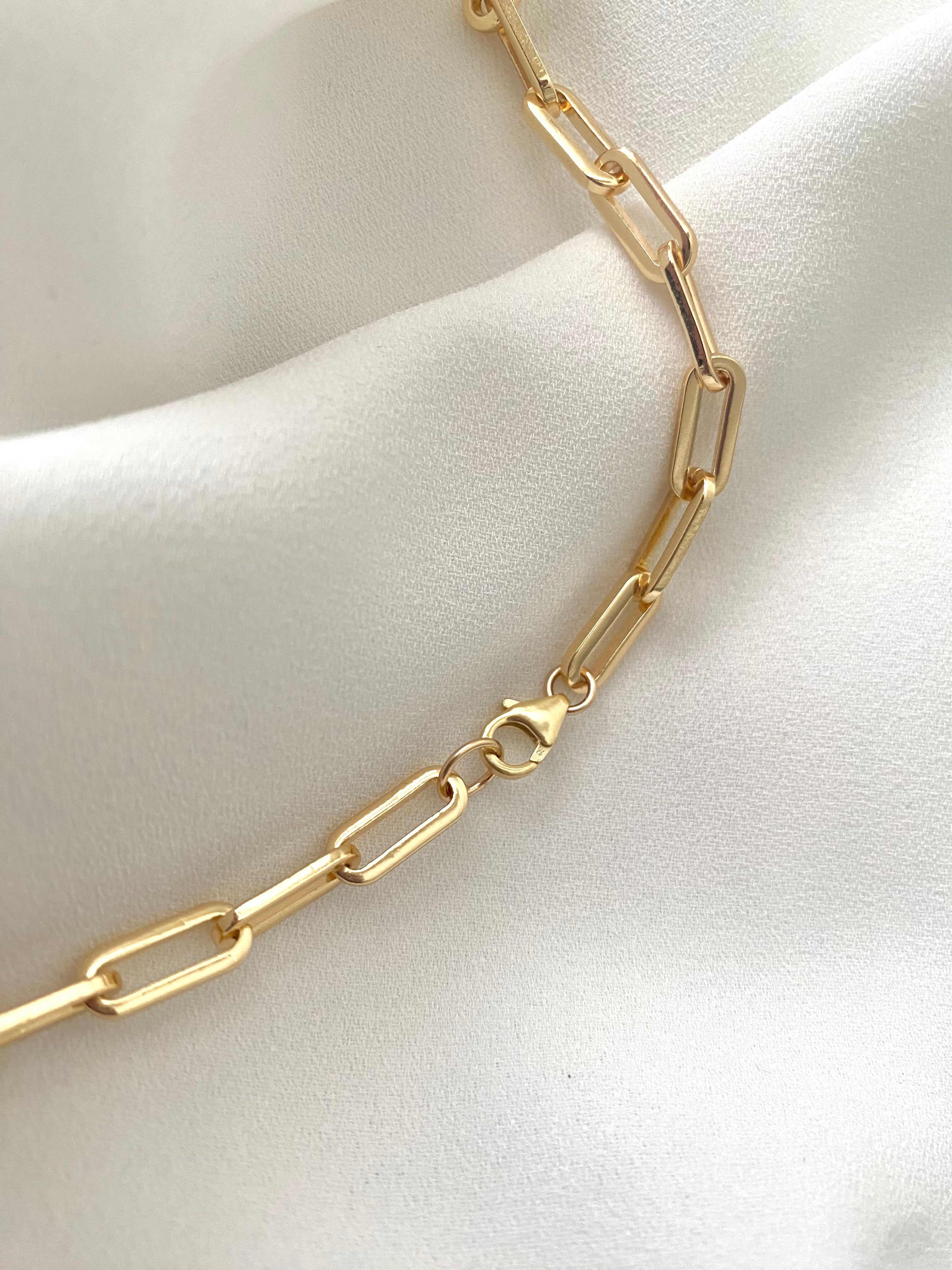 Gold Filled Thick Link Paperclip Chain Necklace - Stacking Necklaces