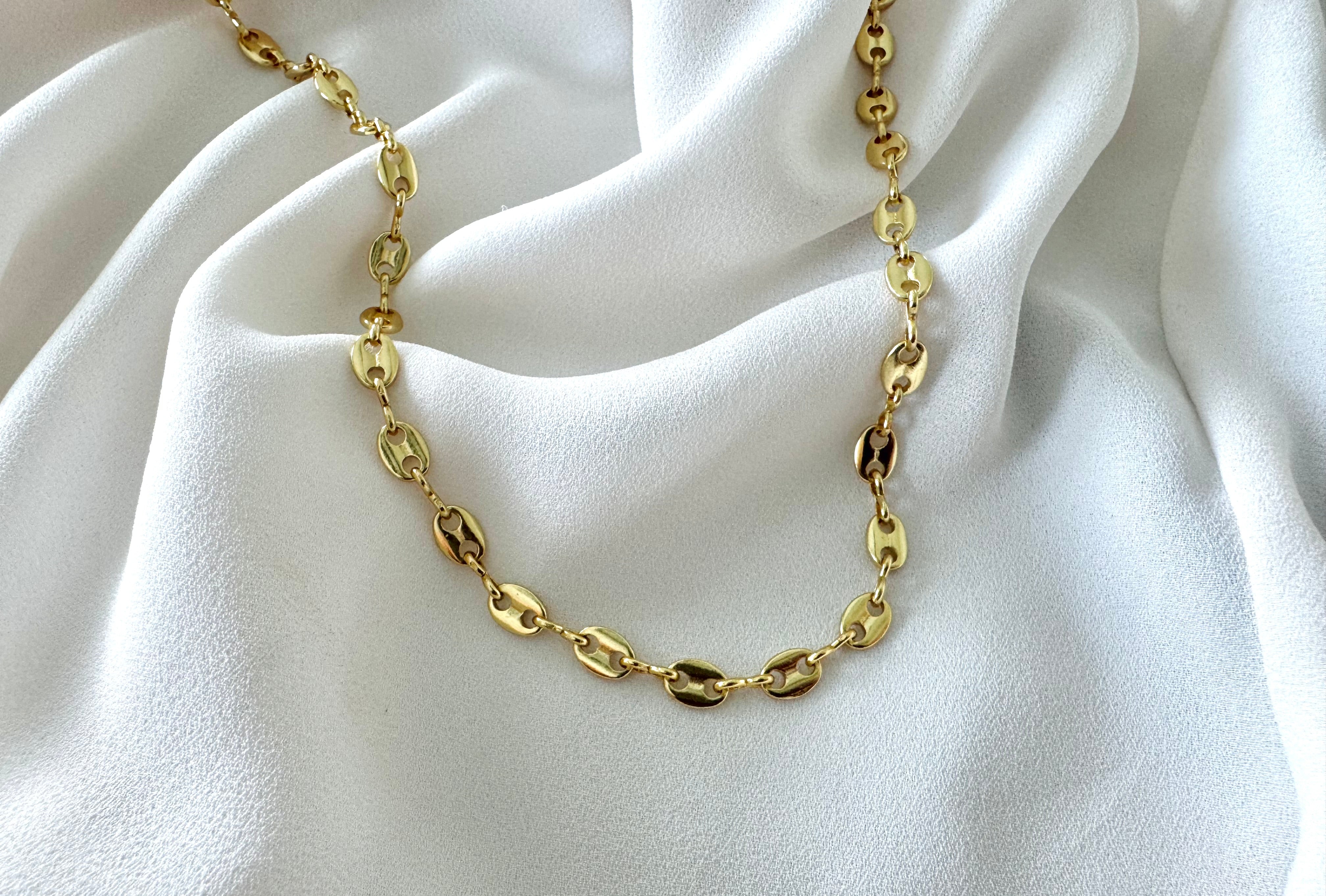 Gold Filled Dainty Mariner Chain Link Necklace