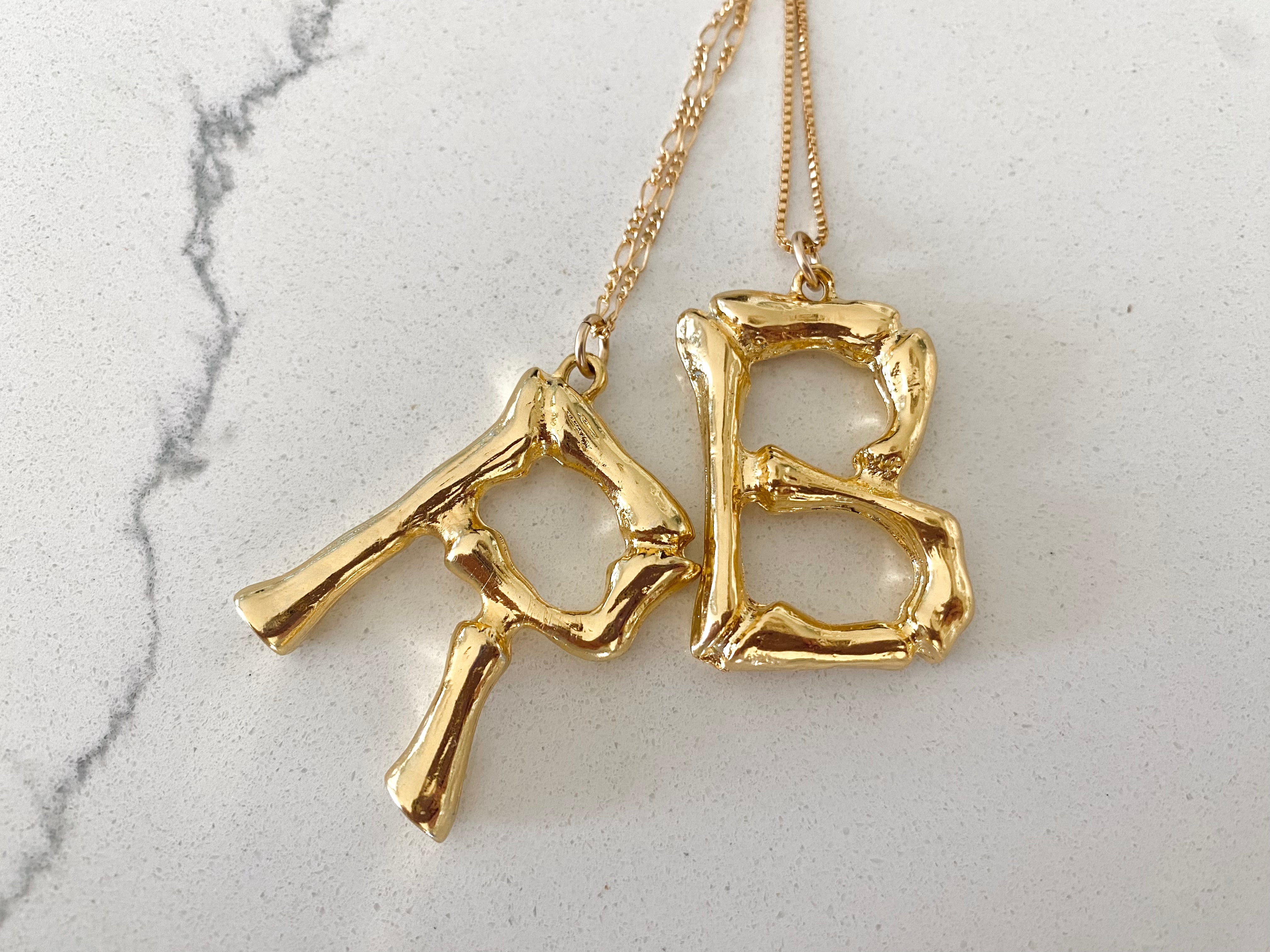 Gold Ball Chain Necklace & Letter Charm, chunky chain, gold letter initial  necklace, toggle clasp necklace, front clasp | Initial necklace, Initial  necklace gold, Ball chain necklace
