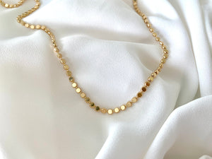 Gold Filled Dot Bead Chain Necklace Minimalist Layering Necklaces for Women - Rope Twist Paperclip