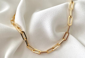 Gold Filled Thick Link Paperclip Chain Necklace - Stacking Necklaces