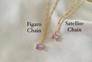 Dainty Amethyst Pendant Necklace - February Birthstone - Prong Setting - Gold Filled Chain
