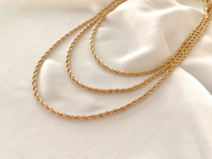 Gold Filled Rope Chain Necklace Thick Twist Chain Layering Chains for Women Minimalist Gold Necklace Christmas Gift Simple Everyday Chains