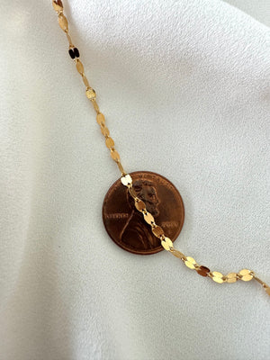Mirror Finish Chain - Gold Filled Dainty Lariat Y Necklace - Minimalist Jewelry for Women
