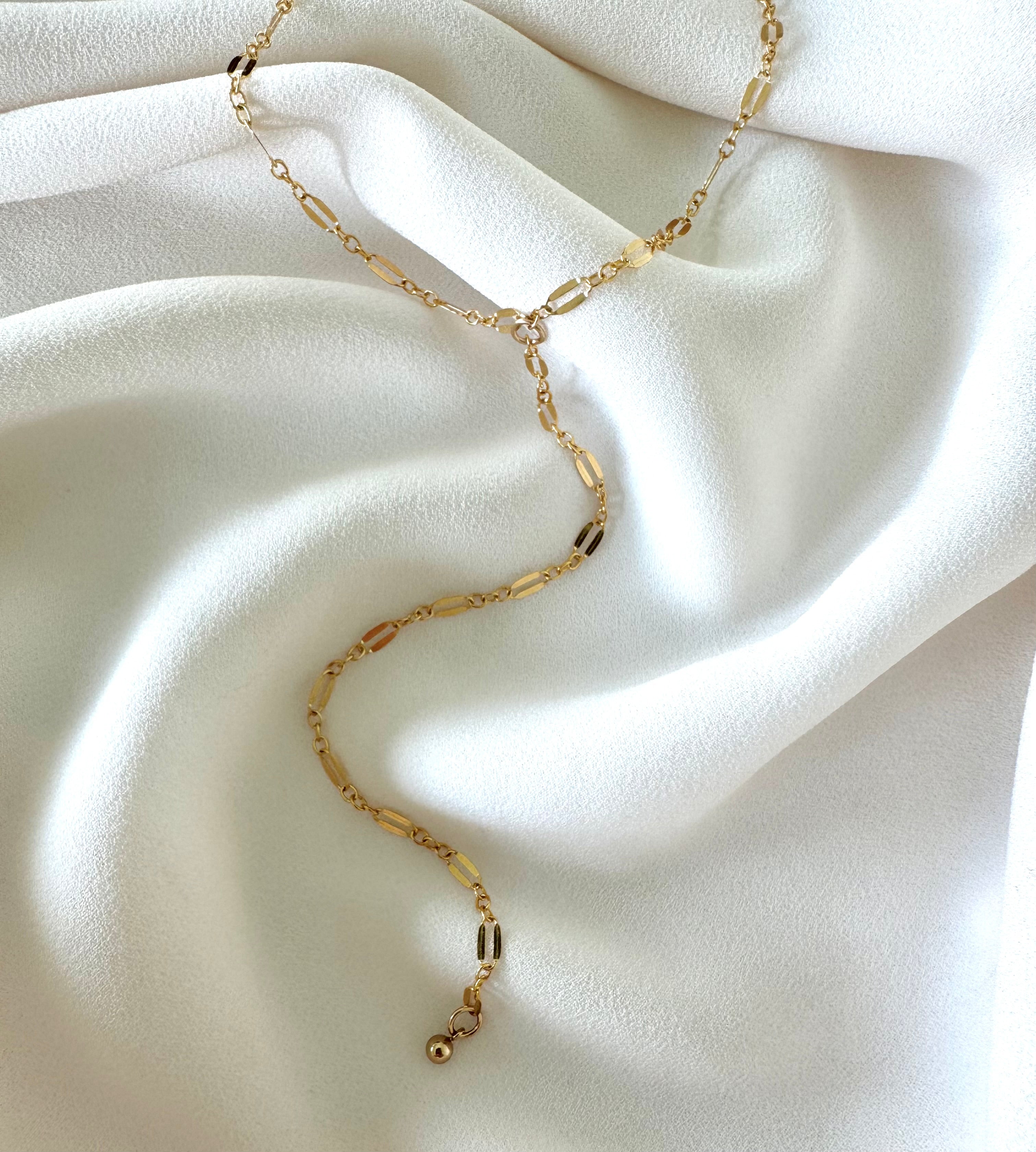 Gold Filled Dainty Lariat Y Necklace - Minimalist Jewelry for Women
