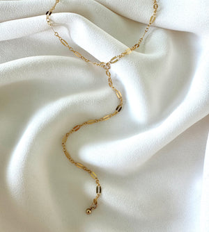 Gold Filled Dainty Lariat Y Necklace - Minimalist Jewelry for Women