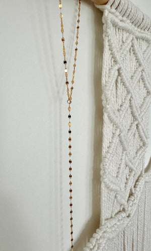 Mirror Finish Chain - Gold Filled Dainty Lariat Y Necklace - Minimalist Jewelry for Women