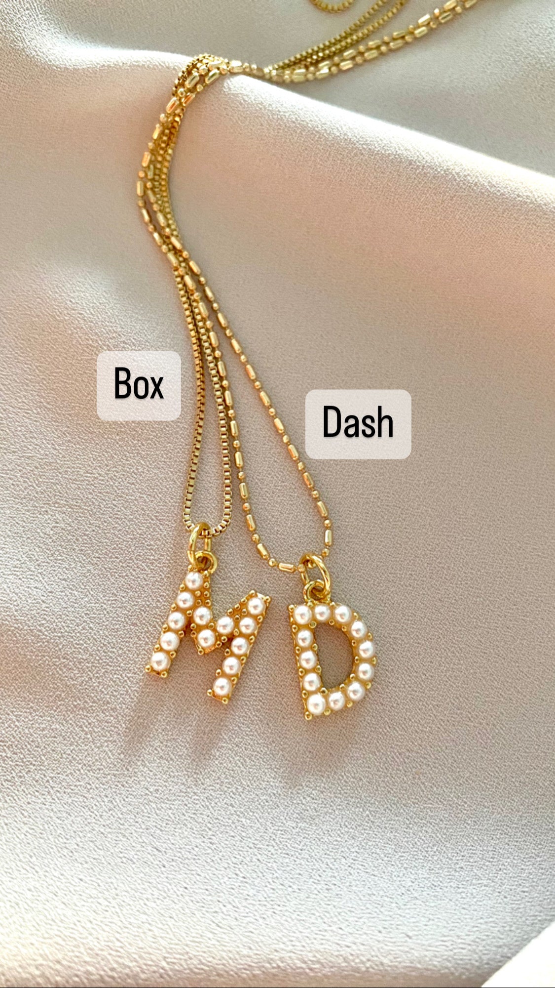 Dainty Pearl Letter Necklace Girlfriend Gift Customizable Jewelry Christmas Gifts Pearl Initial Charm Necklace Gold Filled Chains for Women