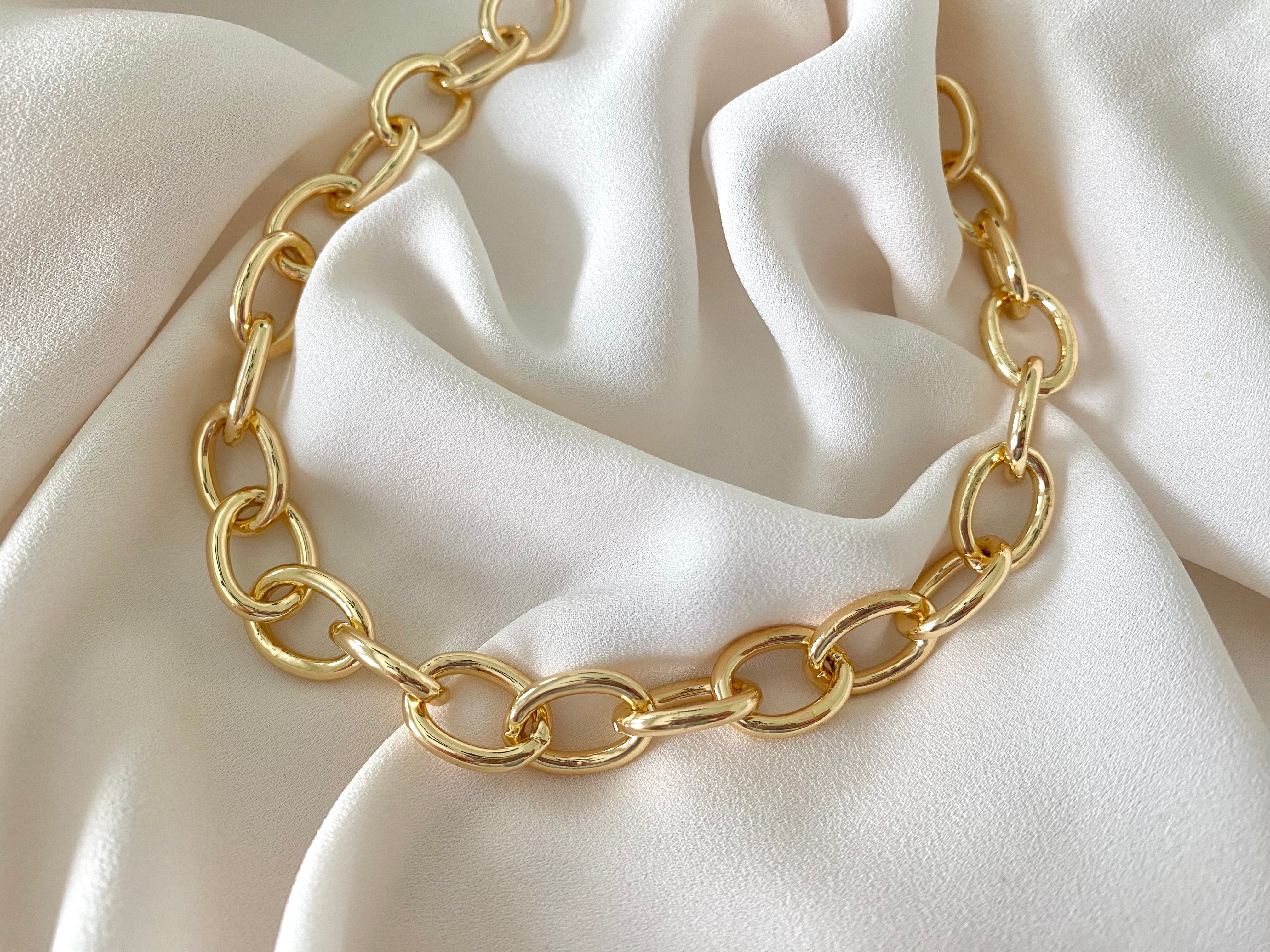 Gold Chain Necklace, Thick Gold Chain, Gold Chunky Necklace, Layering  Necklace, Gold Necklace, Gold Link Chain, Statement Necklace - Etsy | Thick  gold chain, Chain necklace womens, Chunky gold chain