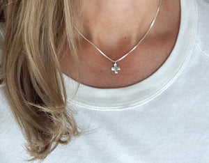 Dainty Sterling Silver Cross Pendant Necklace - Gift Idea