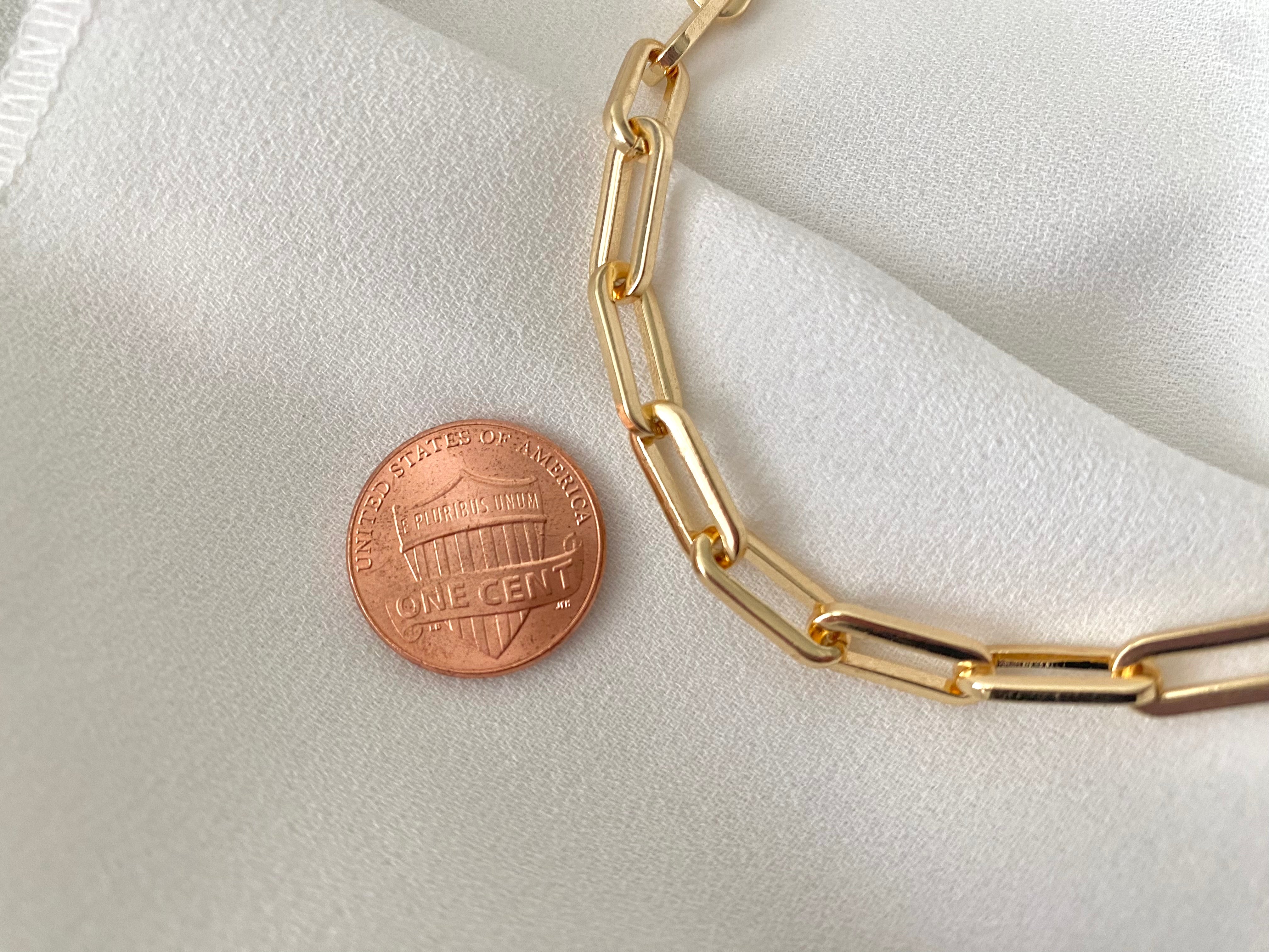 Gold Filled Thick Link Paperclip Chain Necklace - Stacking Necklaces