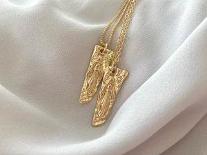 Gold Filled Guardian Angel Saint Charm Necklace