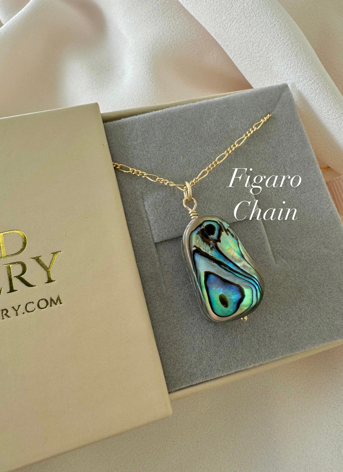 Real Abalone Shell Pendant Necklace - Gold Filled Chain