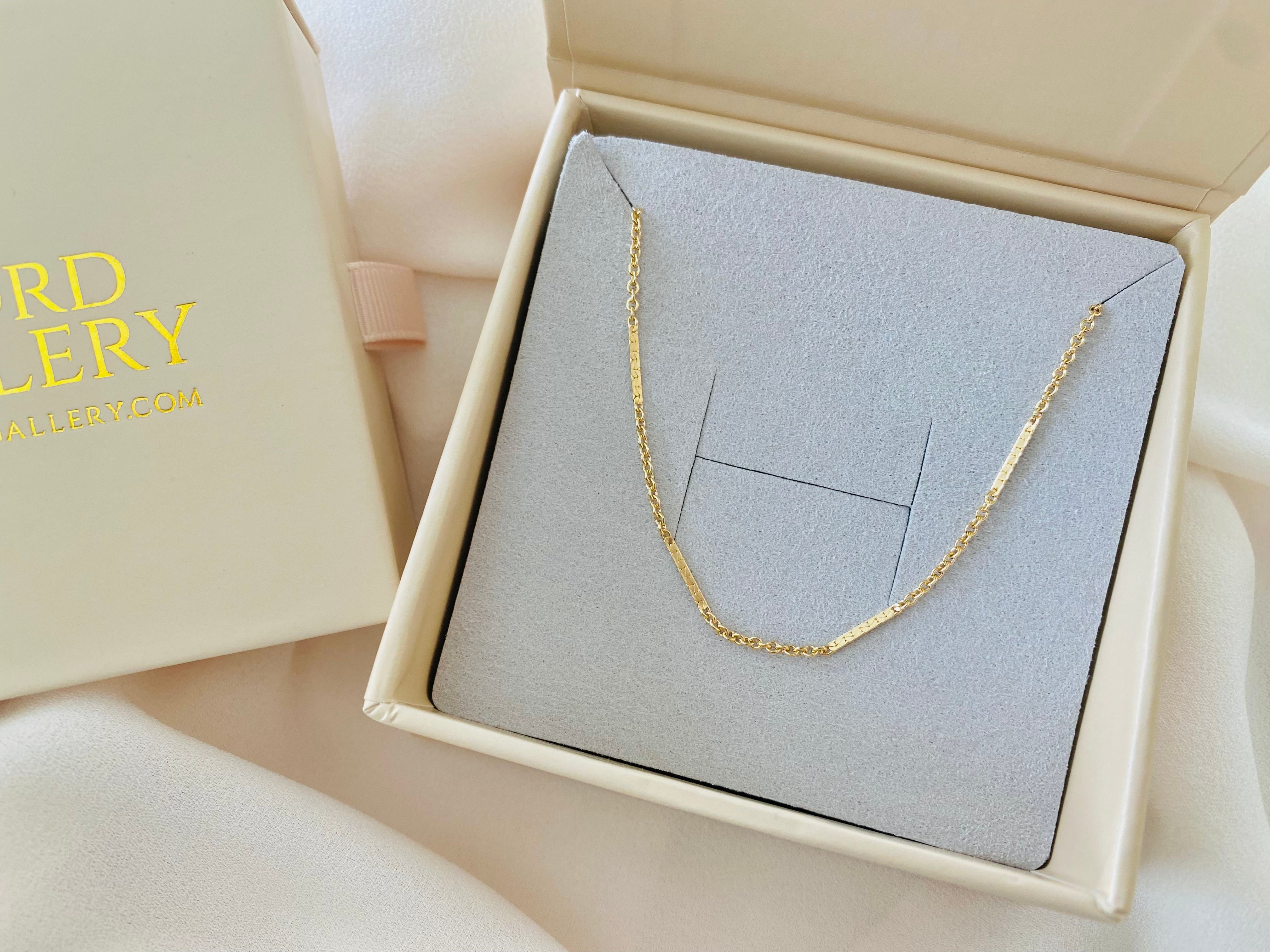 Dainty Gold Filled Flat Bar Chain Necklace