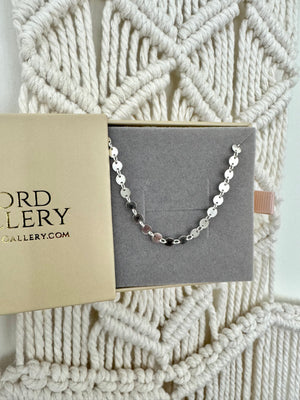 Sterling Silver Disc Chain Necklace - Coin Chain - Genuine 925 Silver