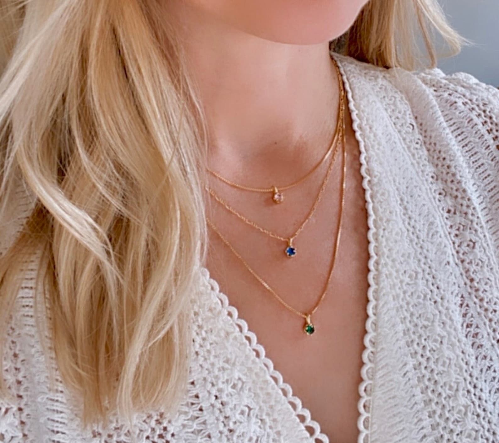 Ultra Dainty Rose Quartz Pendant Necklace - October Birthstone - Gold Filled