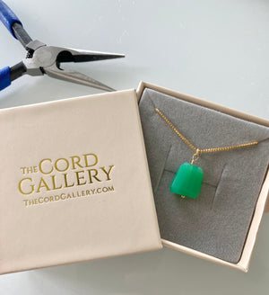 Dainty Chrysoprase Pendant Necklace - Gold Filled or Sterling Silver Chain