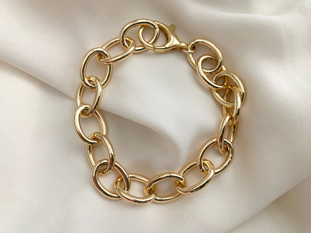 Chunky Gold Filled Thick Link Chain Bracelet