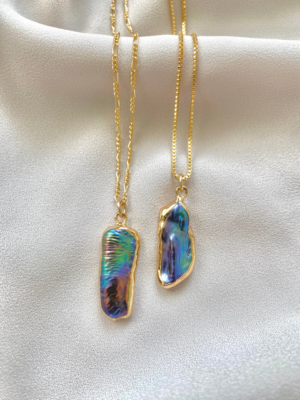 Peacock Pearl Pendant Necklace - June Birthstone Jewelry - Rainbow Pearl - Gold Filled Chains