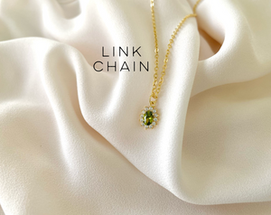 Dainty Peridot Pendant Necklace - August Birthstone  - Gold Filled Chain