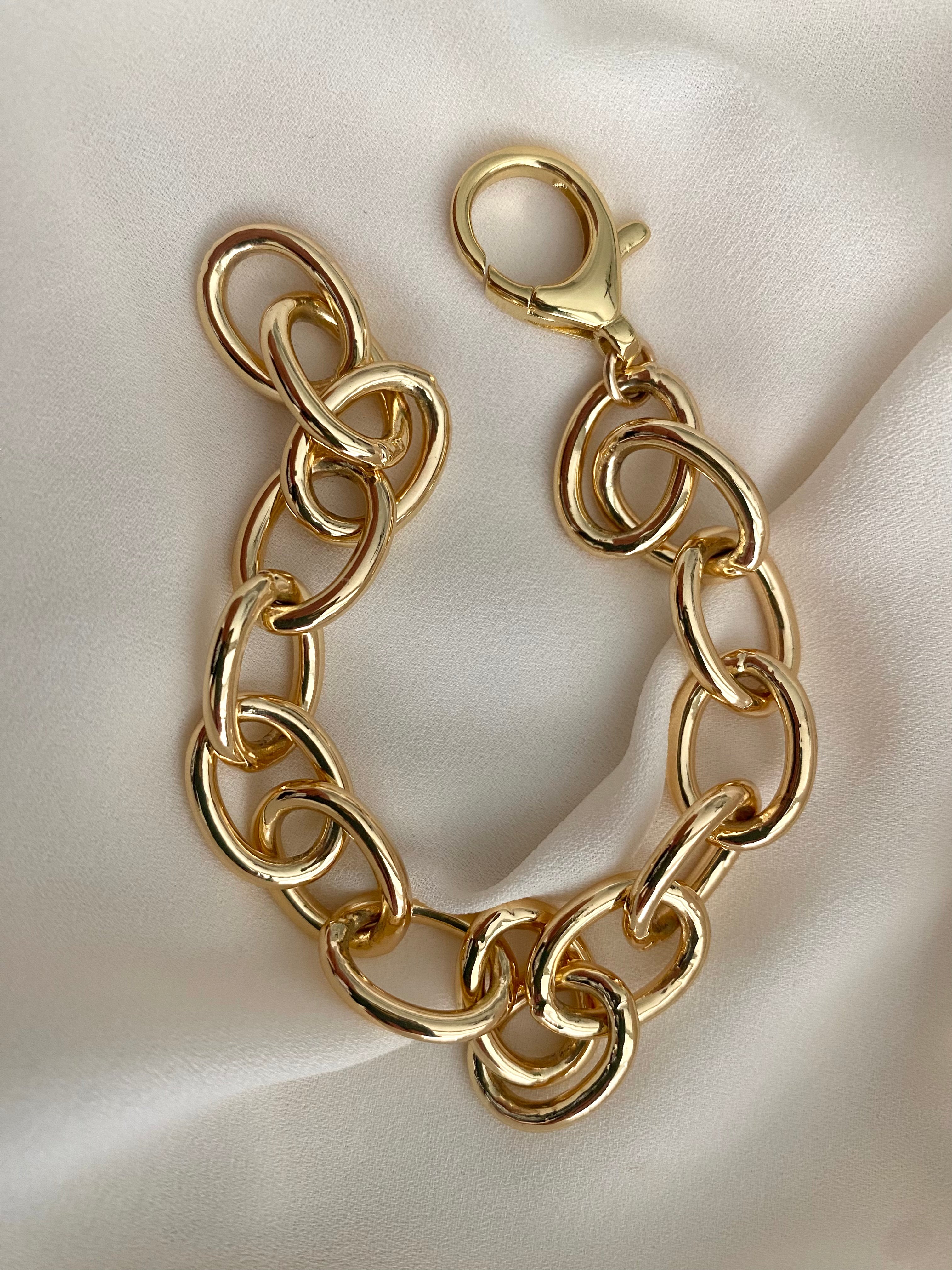 Chunky Gold Filled Thick Oval Link Chain Bracelet
