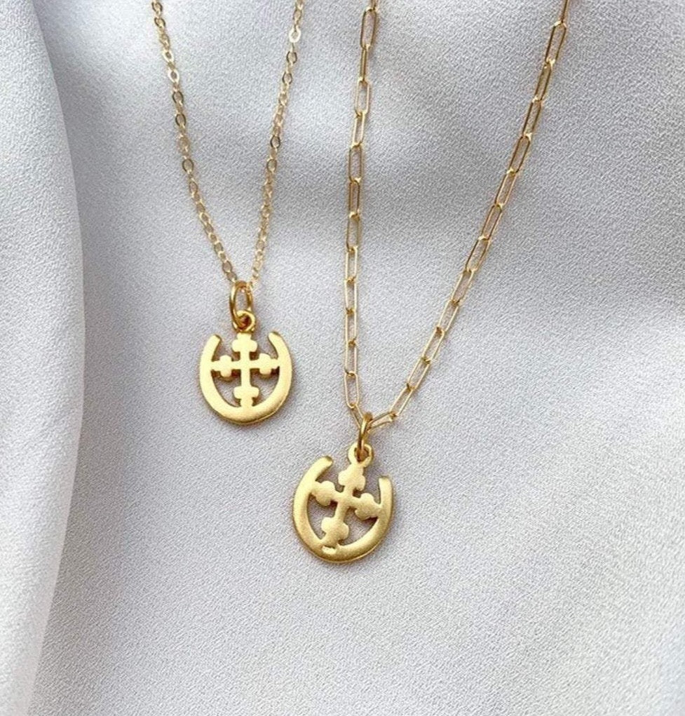 Gold Cross Medallion Necklace