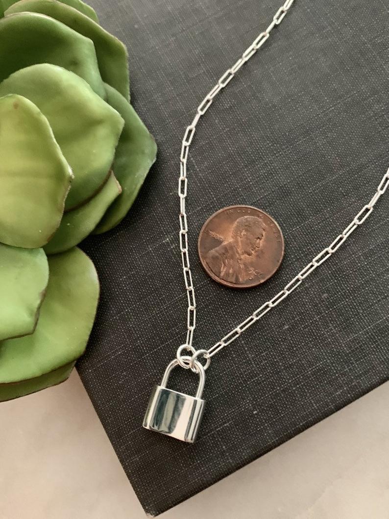 Sterling Silver Mini Padlock Necklace