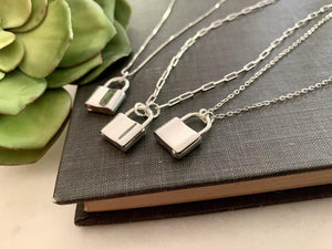 Sterling Silver Mini Padlock Necklace