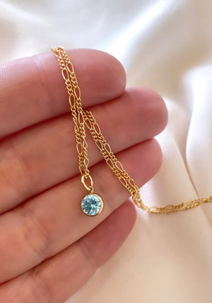 Monogram Disc Necklace, Add a Birthstone Charm Necklace – Wild About Me