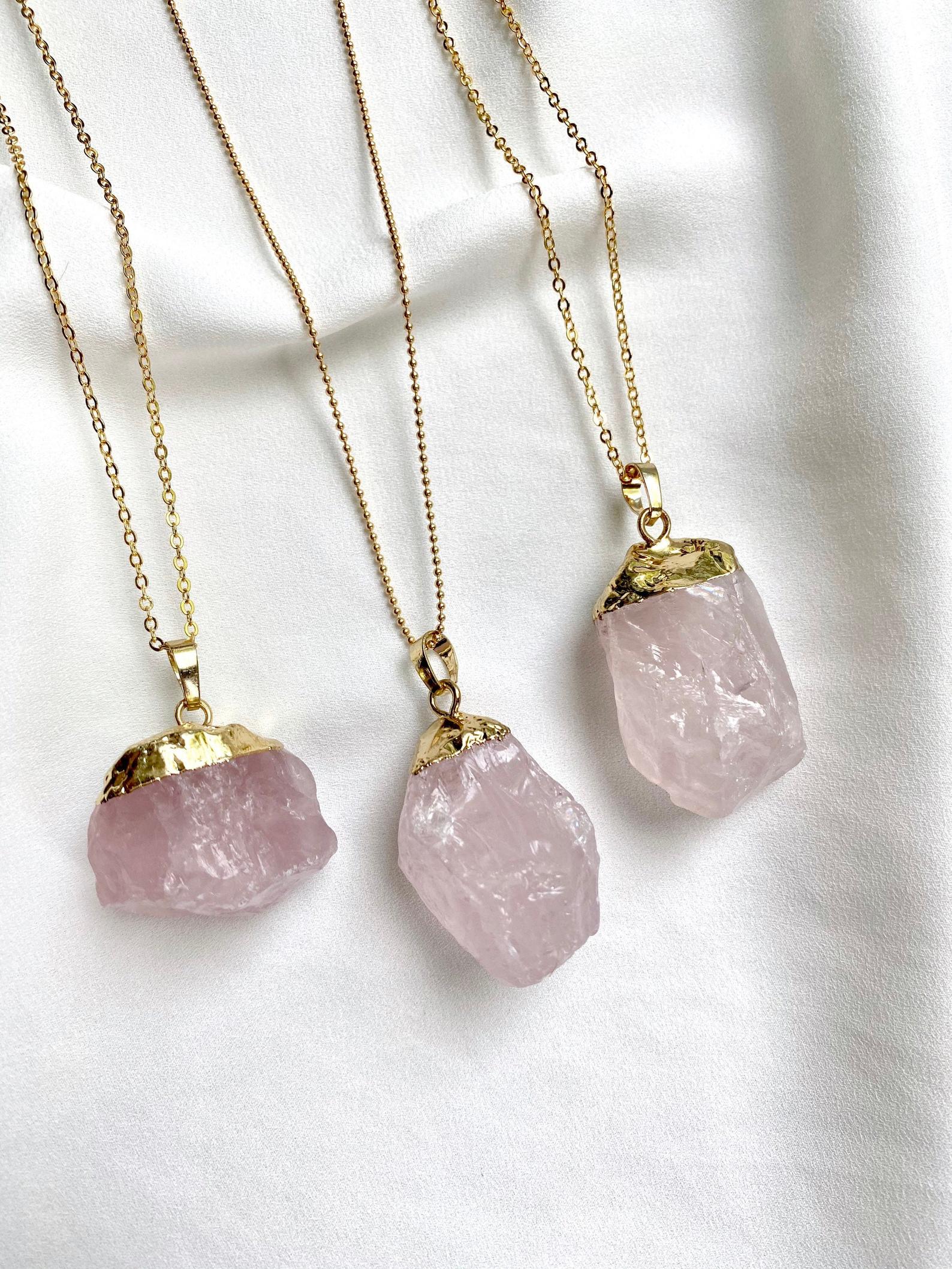 Simple Rose Quartz Necklace Sterling Silver - Mills Jewelers