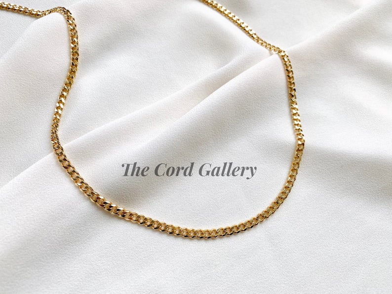 Gold Filled Curb Chain Necklace