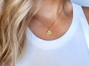 Gold Dragonfly Coin Necklace -