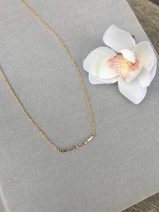 Dainty Gold Curved Bar Necklace
