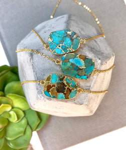 Genuine Mojave Turquoise Pendant Necklace